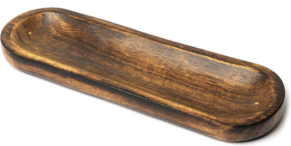 Bless-International Traditional-Handmade-Tray-Burner Wooden-Trat-Incense-Stick-Holder Ash-Catcher-Stand for-Aromatherapy-Meditation-Yoga 11x4x1.22 Inches (Wooden Tray)