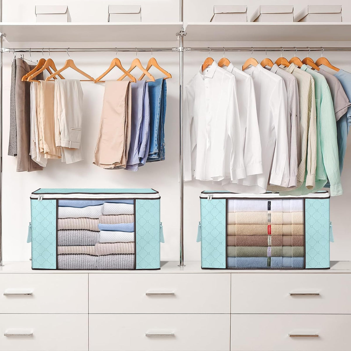 90L Large Storage Bags, Clothes Storage Bins Closet Organizers
