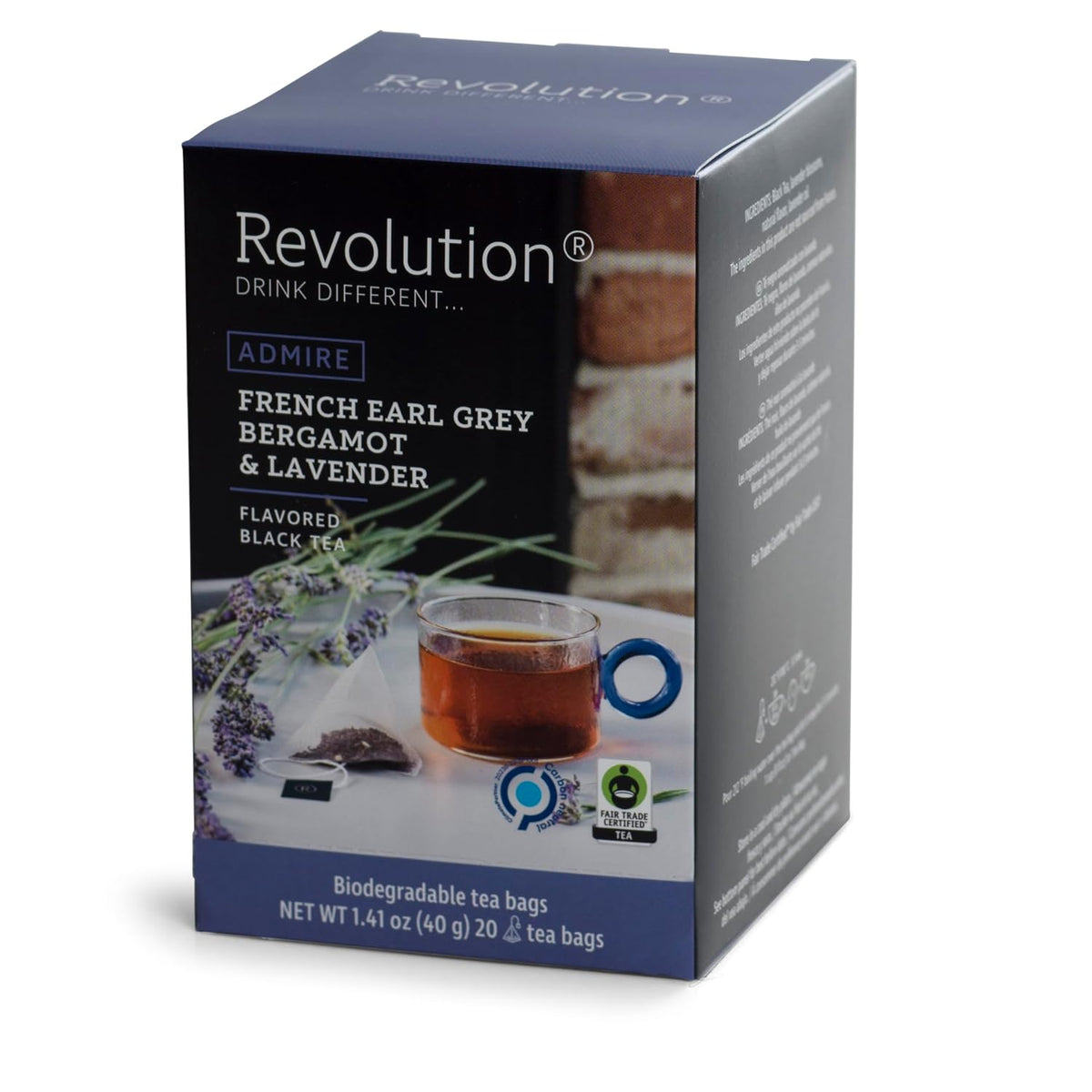 REVOLUTION TEA® Earl Grey Lavender [THE ORIGINAL] – French Earl Grey Bergamot & Lavender – Premium Full Leaf Tea – Biodegradable Infuser Tea Bags – Flavored Black Tea – 20 Bags