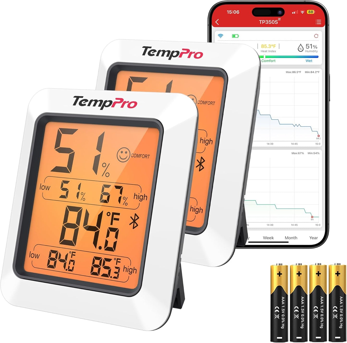 TempPro TP50 Digital Hygrometer Indoor Thermometer Room Thermometer and Humidity Gauge with Temperature Humidity Monitor(Previously ThermoPro)