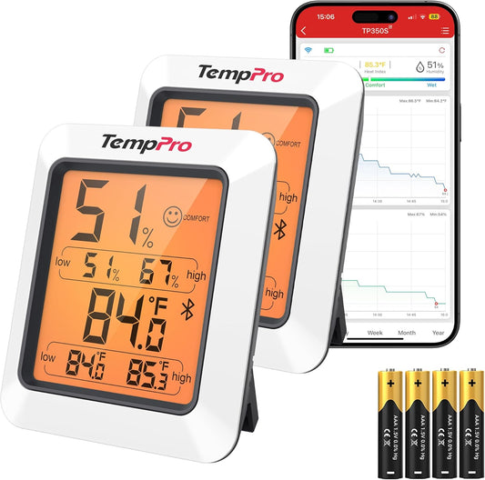 TempPro TP50 Digital Hygrometer Indoor Thermometer Room Thermometer and Humidity Gauge with Temperature Humidity Monitor(Previously ThermoPro)