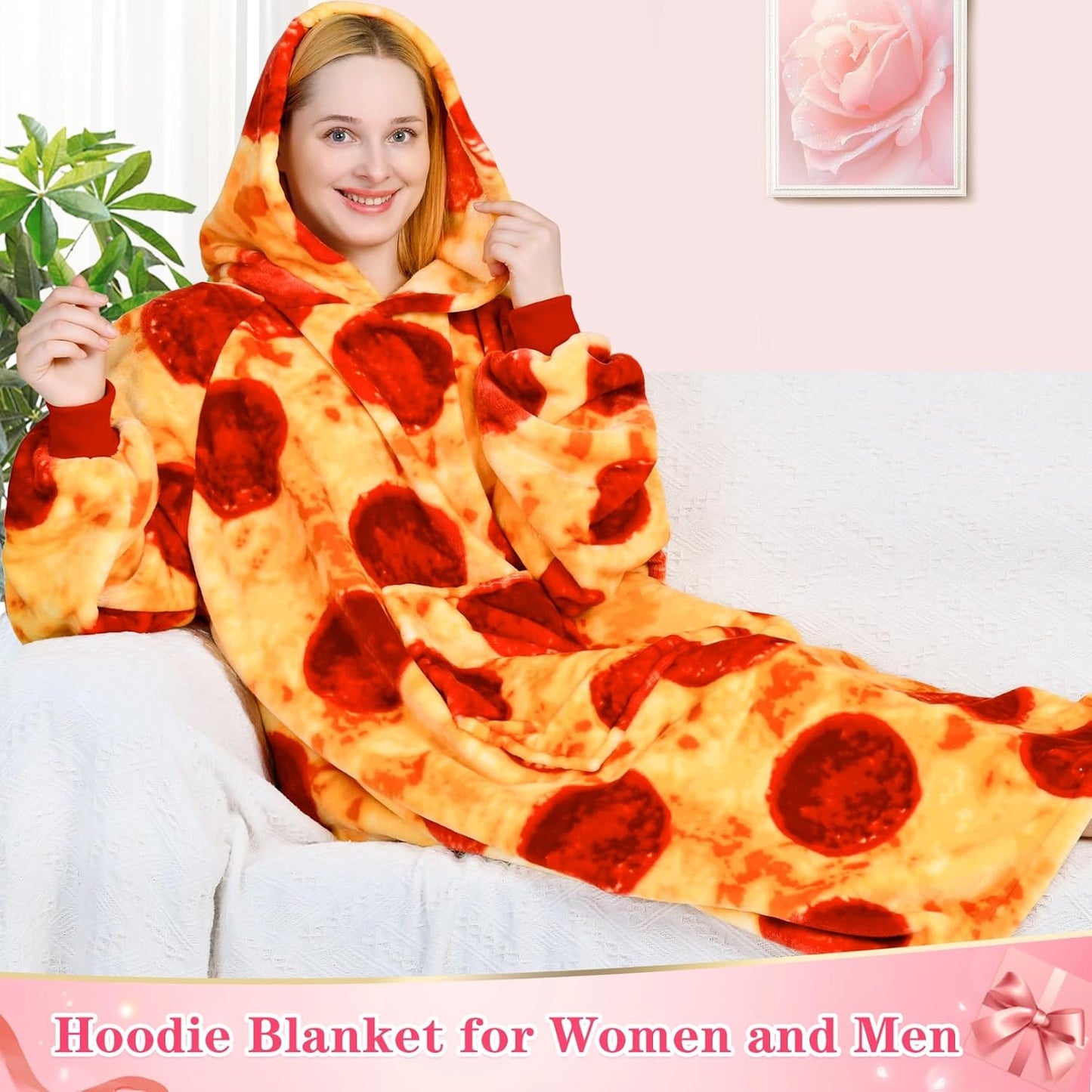 Waitu Wearable Blanket Sweatshirt Gifts for Women and Men, Warm and Cozy Giant Blanket Hoodie, Thick Flannel Blanket with Sleeves and Giant Pocket - Dark Gray
