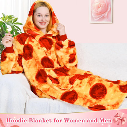 Waitu Wearable Blanket Sweatshirt Gifts for Women and Men, Warm and Cozy Giant Blanket Hoodie, Thick Flannel Blanket with Sleeves and Giant Pocket - Dark Gray