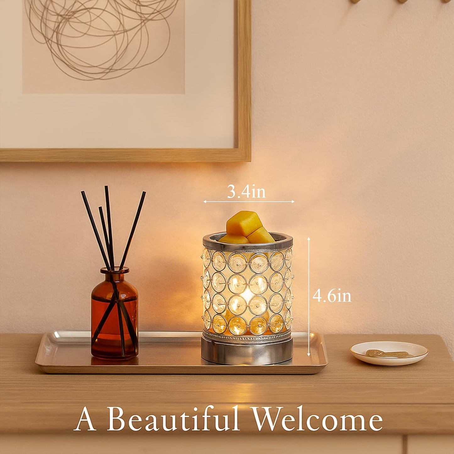 Leyoue Electric Crystal Wax Melt Warmer - Bulb Heating, Elegant Crystal Design, Quickly Melts Wax Blocks, Releases Long-Lasting Fragrance, Perfect Candle Wax Burner and Wax Warmer for Home Decor