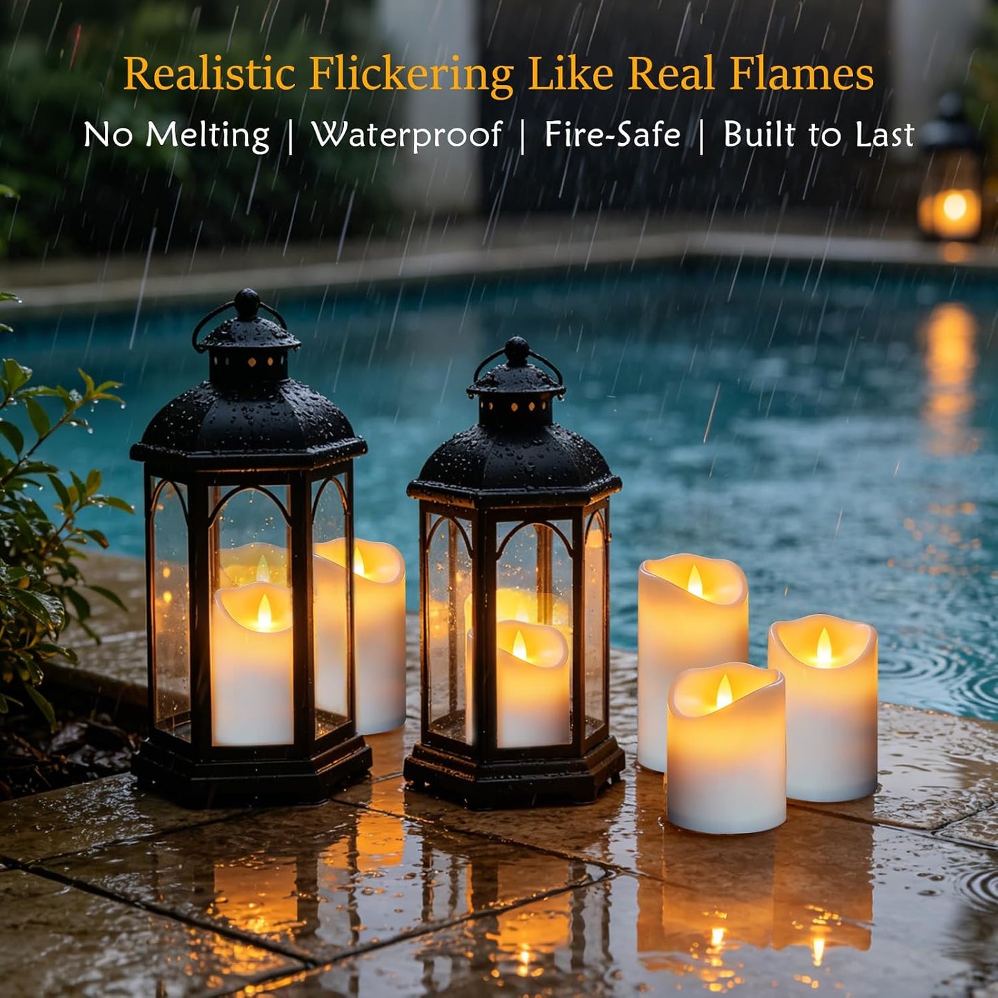 antizer Flameless Candles Led Candles Pack of 9 (H 4" 5" 6" 7" 8" 9" x D 2.2") Real Wax Battery Candles with Remote Timer for Home Fireplace Decor Wedding Festival Decor (Ivory 9 Pack)
