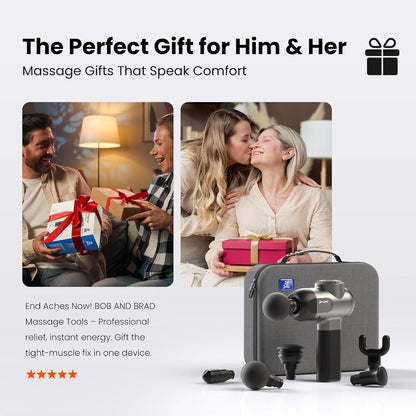BOB AND BRAD C2 Pro Massage Gun with Heat and Cold Therapy, FSA Eligible & HSA Approved, PT-Developed Deep Tissue Back Massager for Athletes, Men & Women — Birthday & Holiday Gifts