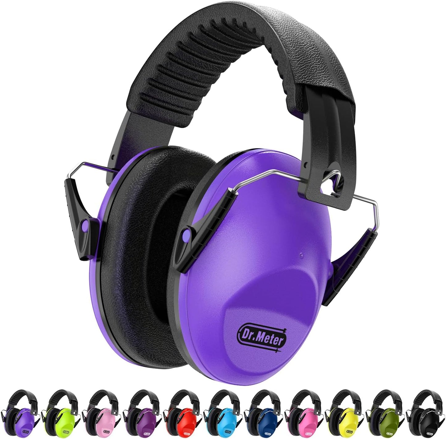 Dr.meter Ear Muffs for Noise Reduction: 27.4SNR Noise Cancelling Headphones for Kids Adults, EM100 Adjustable Hearing Protection Earmuffs for Monster Jam, Autism Sensory, Concerts, Fireworks