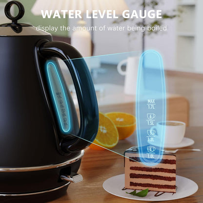 Evoloop 1.7L Electric Kettles, BPA Free Tea Kettle, Hot Water Boiler Heater, Stainless Steel Teapot, Auto Shut-Off & Boil-Dry Protection, 120V/1500W