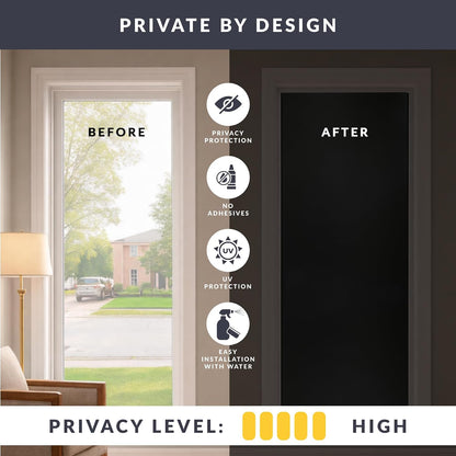 Blackout Light Effects Window Privacy Film by Artscape - Light Blocking Blackout Film, Static Cling, Full Coverage Privacy, Light Control, Helps Create a Calm, Focused Space - 17.72 x 72 Inch
