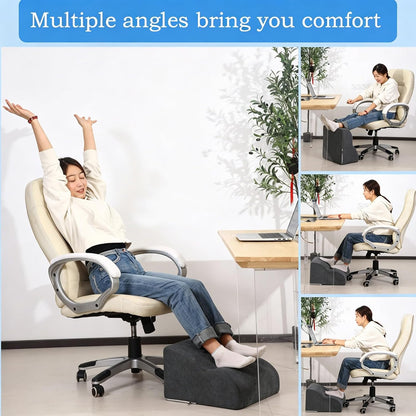 Foot Rest for Under Desk at Work.Multifunctional 3-Tier Foot Stool,with Washable Footrest.for Under Desk,Office Chair Gaming Chair & Sofa,Leg Elevation Pillow,Supports Posture -Dark Grey