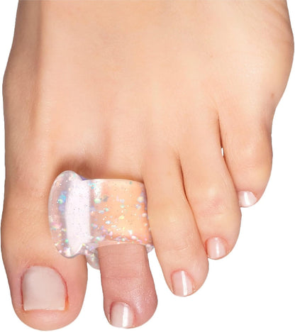 ZenToes Gel Toe Separators for Overlapping Toes, Bunions, Big Toe Alignment, Corrector and Spacer - 4 Pack (White)