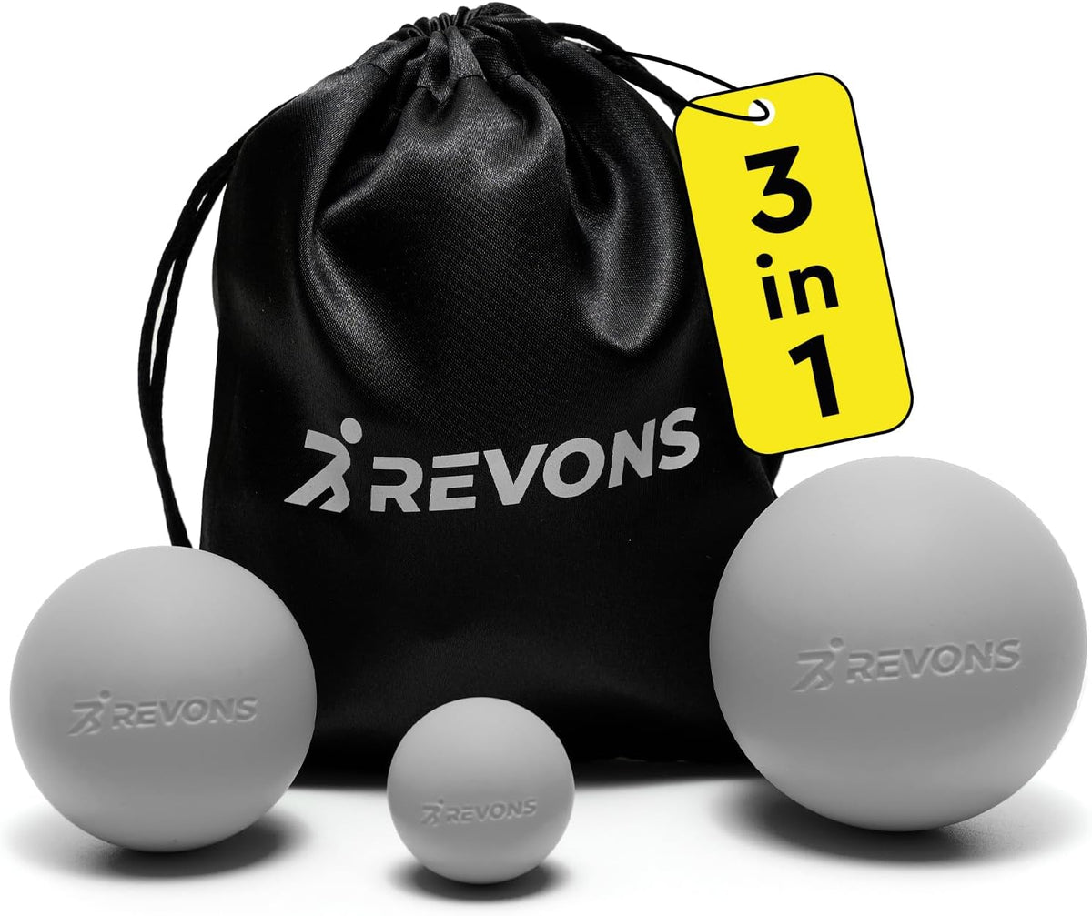 3 in 1 Massage Ball Set – 2.5", 1.9" & 1.2" Firm Silicone Balls for Myofascial Release, Trigger Point Therapy, Back & Foot Pain Relief, Face Fitness, Yoga, Deep Tissue Recovery (Turquoise)