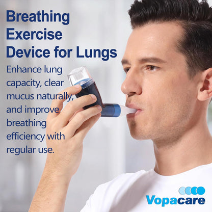 Flutter Valve Breathing Exercise Device for Lungs, Mucus Removal Device, Adjustable Resistance Breathing Trainer, Portable Lung Exerciser for Mucus Clearance