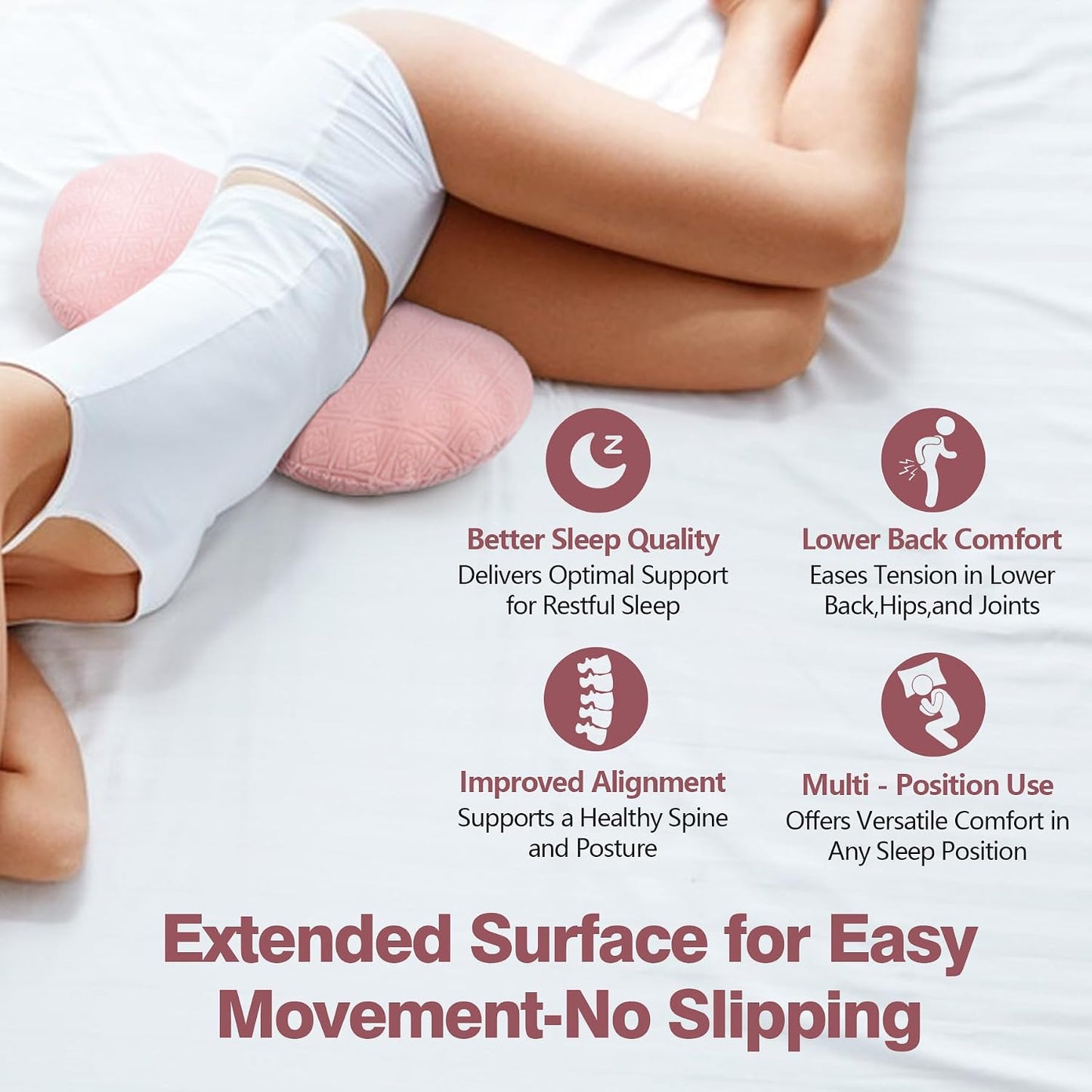 COMFYTHERA Lumbar Support Pillow for Sleeping Memory Foam Lumbar Support Cushion for Lower Back Pain Relief, Back Support Bed Pillow Waist Support (Dark Blue, Large)