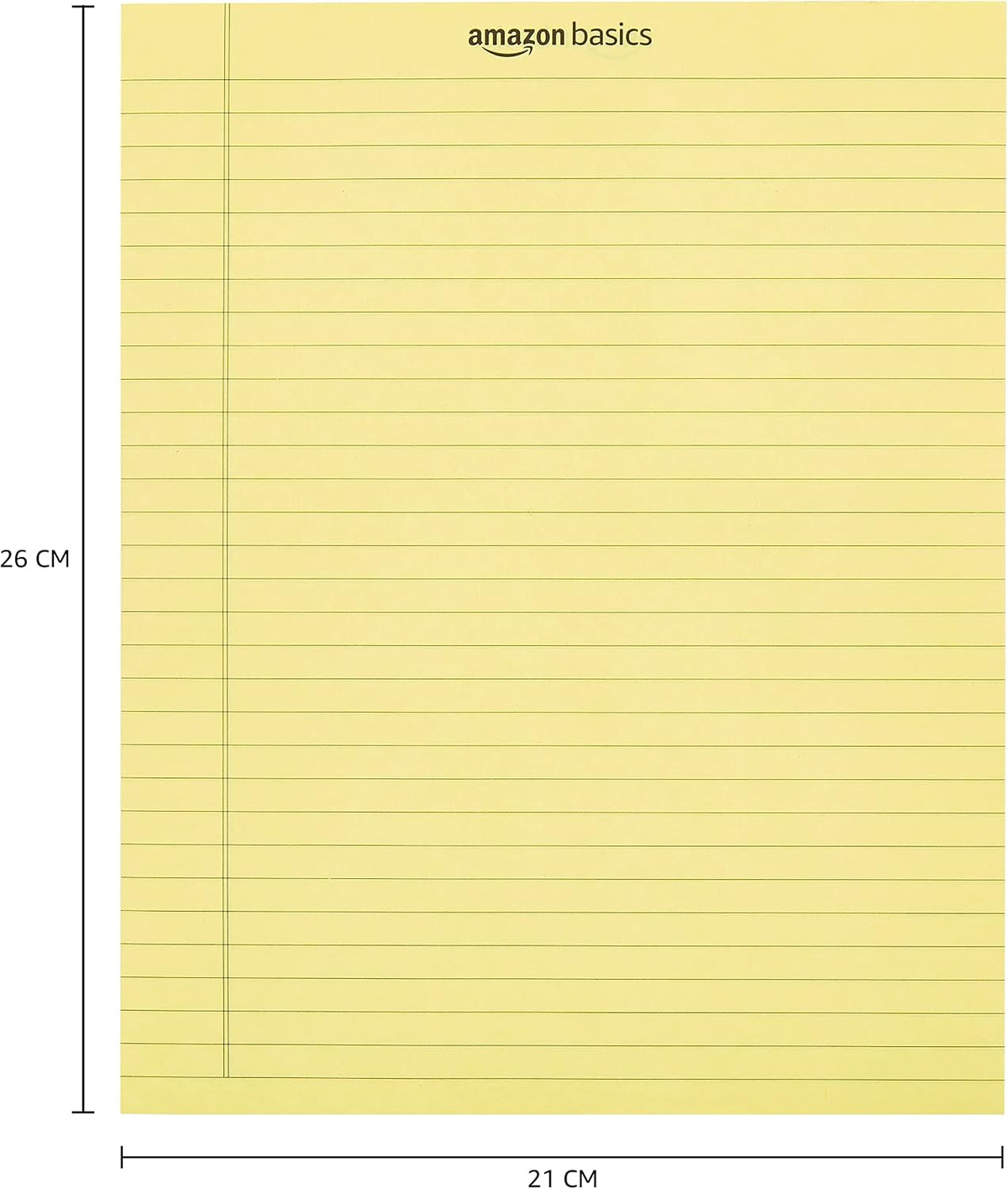 Amazon Basics Wide Ruled Lined Writing Note Pads for Office Supplies, 8.5" x 11.75", White, 12-Pack of 50 Perforated Sheets