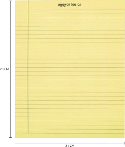 Amazon Basics Wide Ruled Lined Writing Note Pads for Office Supplies, 8.5" x 11.75", White, 12-Pack of 50 Perforated Sheets