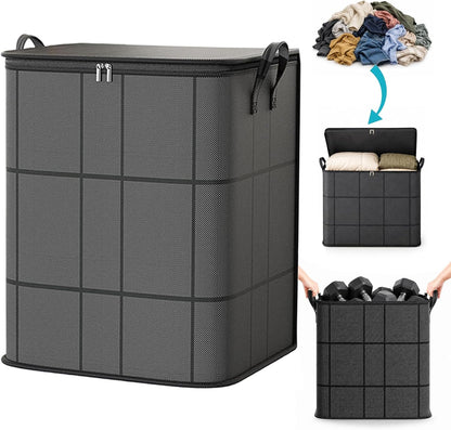 220L XXL Foldable Storage Bag with Reinforced Handles, Upgraded Heavy-Duty Design with Reinforced Seams & Zipper, Portable Moving Storage Bags for Bedding, Clothes & Quilts，XXL: 23.6x19.7x27.6 in：3