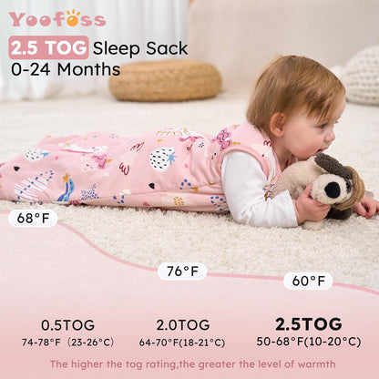 Yoofoss Baby Sleep Sack Baby Wearable Blanket 100% Cotton 2-Way Zipper Toddler Sleeping Sack