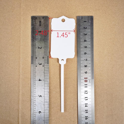 100pcs Reusable Blank Plastic Tags Ties Key Tags 1.45"*2.48" Serrated Tension Sealing Strap with Large Label Plastic Tie Mark Label Waterproof Hang Sign Write on Tag (White, 100pcs)