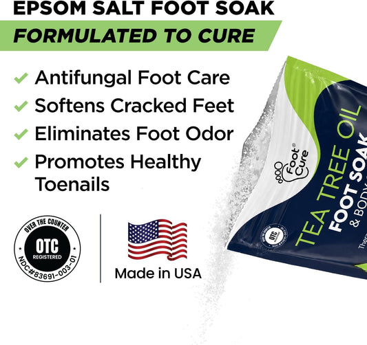 Tea Tree Oil Epsom Salt Foot Soak for Toenail Fungus Treatment, Tired Feet