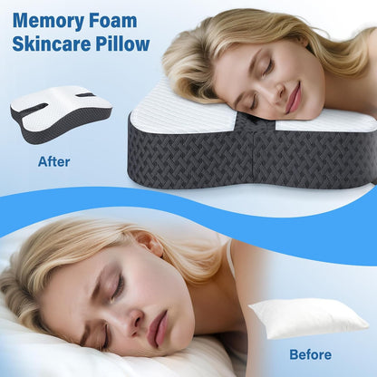 SAHEYER Anti-Snoring Pillow for Side Sleepers, Stop Snore Aid with Memory Foam, Orthopedic Pillow for Sleeper, Snoring Solution and Remedy, Anti-Snore Devices, White