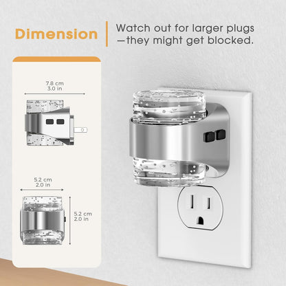 Briignite Night Light, Night Lights Plug into Wall, Soft White LED Nightlight for Kids, Adjustable Brightness 0-100LM, Dusk to Dawn Sensor, Soft Light for Bedroom, Hallway, Nursery, 2 Pack