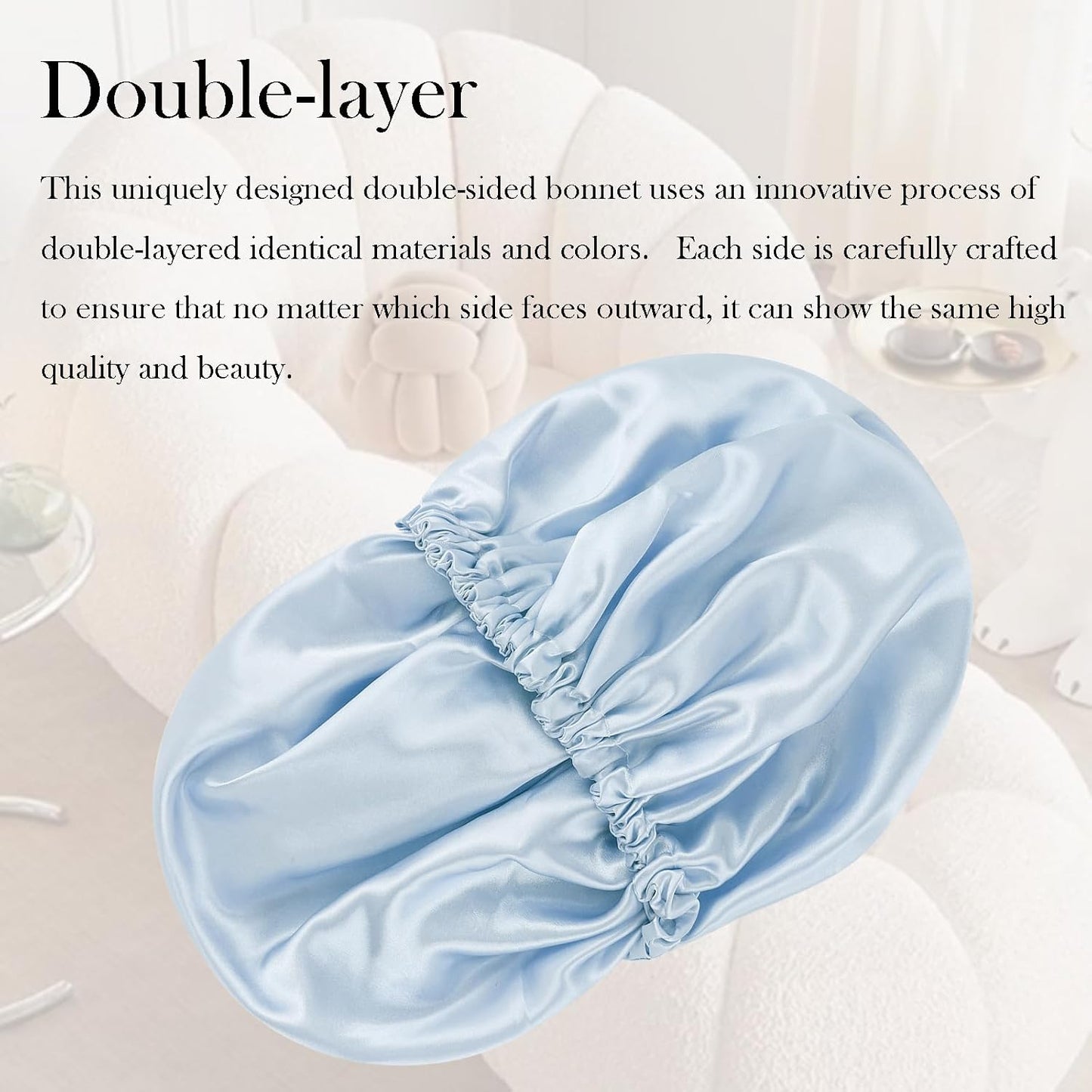 Satin Bonnet Double Layer Silk Bonnet for Sleeping Women for Natural Curly