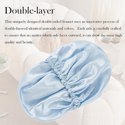 Satin Bonnet Double Layer Silk Bonnet for Sleeping Women for Natural Curly