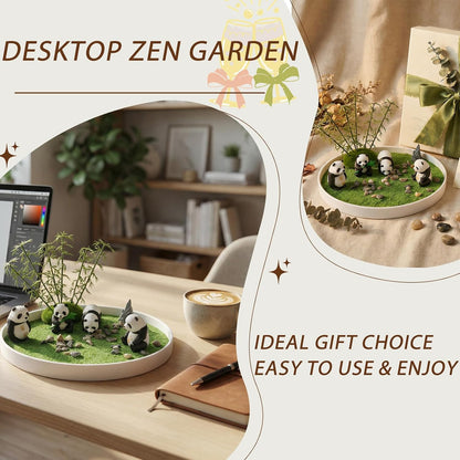Panda Desktop Zen Garden Kit,for Home Office Desk Decor & Stress Relief