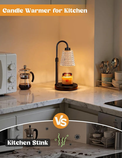 Innqoo Candle Warmer Lamp with Timer, Dimmable Candle Warmer for Jar Candles, Height Adjustable Wax Melts Warmer, Birthday Gifts for Women Mom, House Warming Gifts New Home Decor