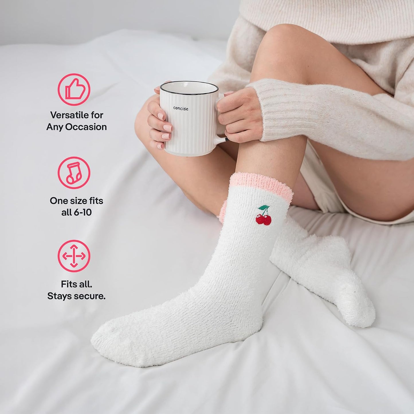 COOLMATE Fuzzy Socks for Women Gift Box – Cozy Soft Cloud Socks for Spa Home, Mother’s Day Gifts for Mom Grandma