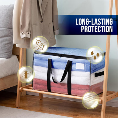 TAILI Blue Extra Large Moving Bags,Storage Bags with Visible Window