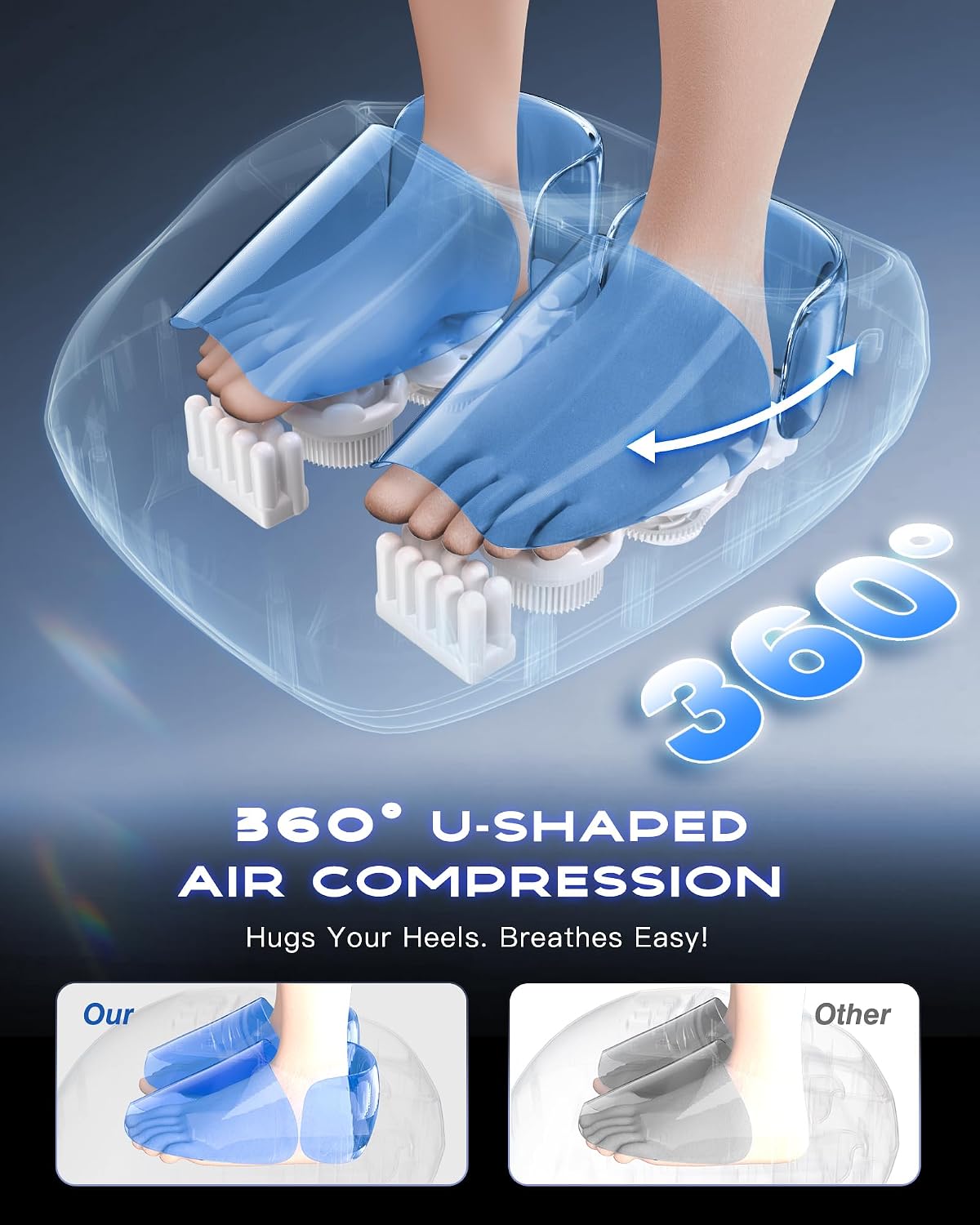 KINGJOY Foot Massager with Heat for Neuropathy, [2026 Upgraded], Deep Kneading Shiatsu Foot Massager for Plantar Fasciitis, Fits Up to Men Size 14, Ideal for Seniors and Family Daily Care