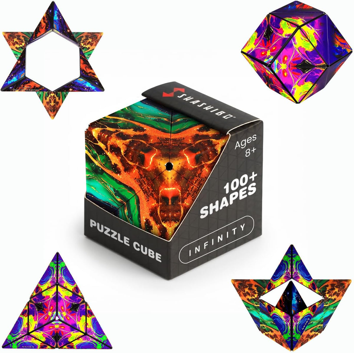 Shashibo DODECA Magnetic Puzzle Cube, Stress Relief Fidget Toy - Colors A