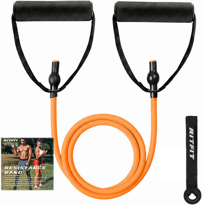 RitFit Single Resistance Bands with Handles Door Anchor for Home Gym