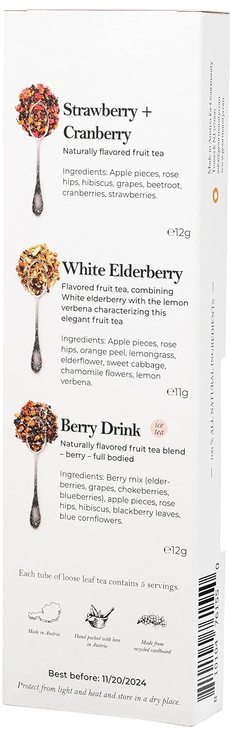 Gourmanity Bedtime Tea Sampler Gift Set, Naturally Calming Herbal Blends, Warm Up and Snuggle Down with our 3 Sleepy Tea Flavors, Product of Austria, 0.74oz