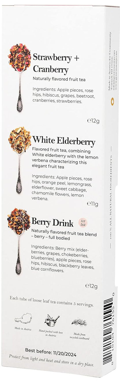 Gourmanity Bedtime Tea Sampler Gift Set, Naturally Calming Herbal Blends, Warm Up and Snuggle Down with our 3 Sleepy Tea Flavors, Product of Austria, 0.74oz