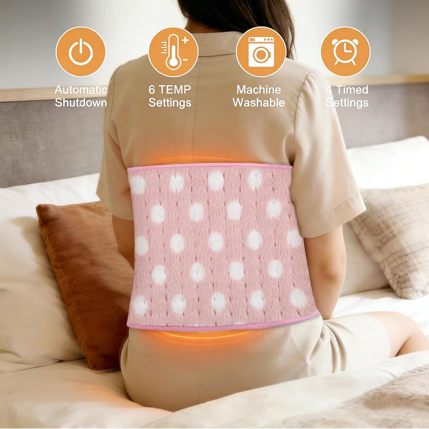 Electric Heating pad with 6 Heat Settings, Auto Shut Off, Dry Electric Heating for Back Neck Knee Arms Legs Shoulder Heat Pads for Christmas Birthday Father Mother's Day (24"X12", Gray Green)