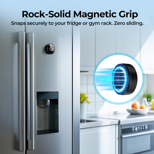 Digital Magnetic Kitchen Timer for Cooking, Large LED Countdown Timer, Rotating Pomodoro Timer, Volume Adjustable, 5/15/25 Min Presets for Kitchen, Baking Grilling Studying