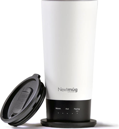 Nextmug Go - Temperature-Controlled, Self-Heating Travel Mug (Burgundy - 16 oz.)