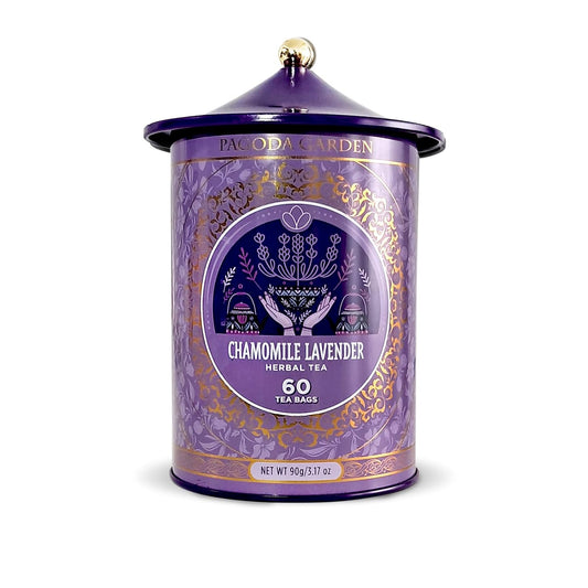 Life Plus Style Gourmet Pagoda Garden Chamomile Lavender Herbal Tea Caffeine Free Hot or Iced Floral Blend Natural Delicious Sleep Tea 60 Tea Bags