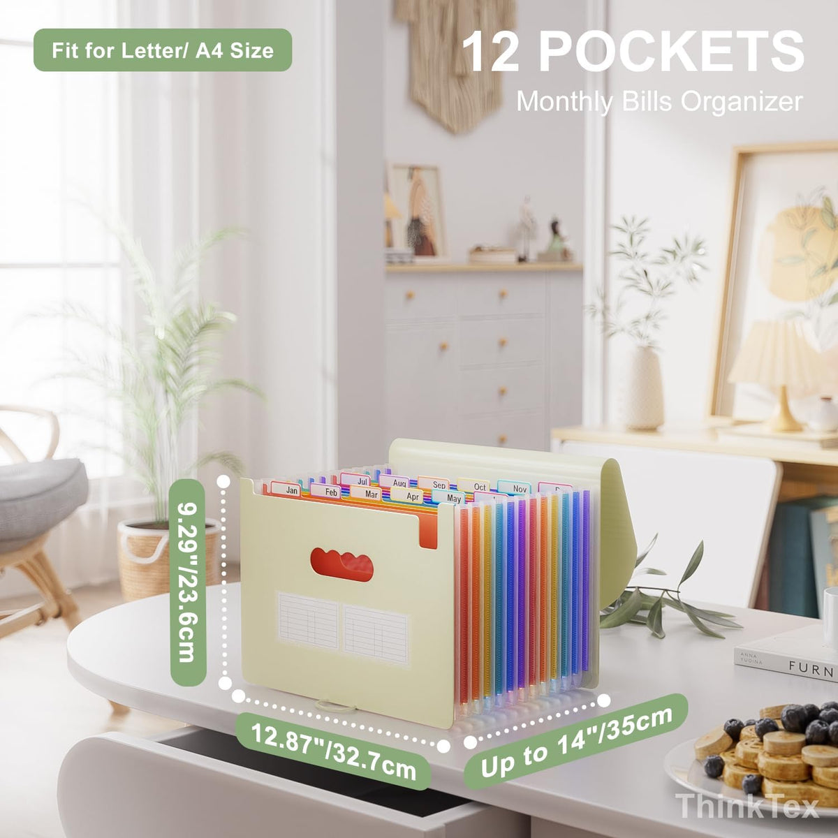 ThinkTex Accordion File Organizer, 12 - Pocket Expanding File Folders