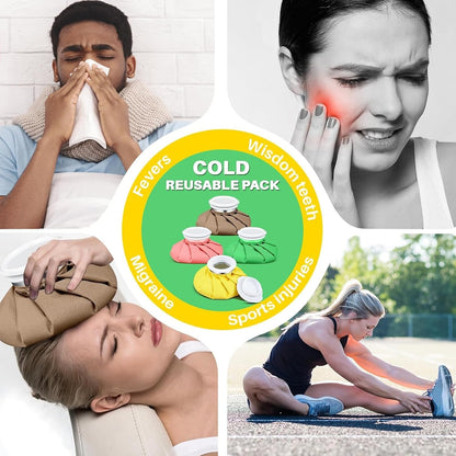 Honoson 4 Pack Reusable Ice Pack for Injuries, Ice Bags Hot Water Bag for Hot & Cold Pain Relief No-Leak Elastic Breathable for Muscle, Joint Pain Swelling, Sports & Home Use(Cute Fruit Style)