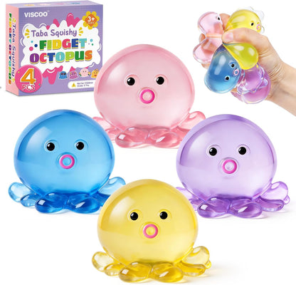 VISCOO 16 Pack Octopus Stress Balls for Kids, Slow Rising Squishy Toys