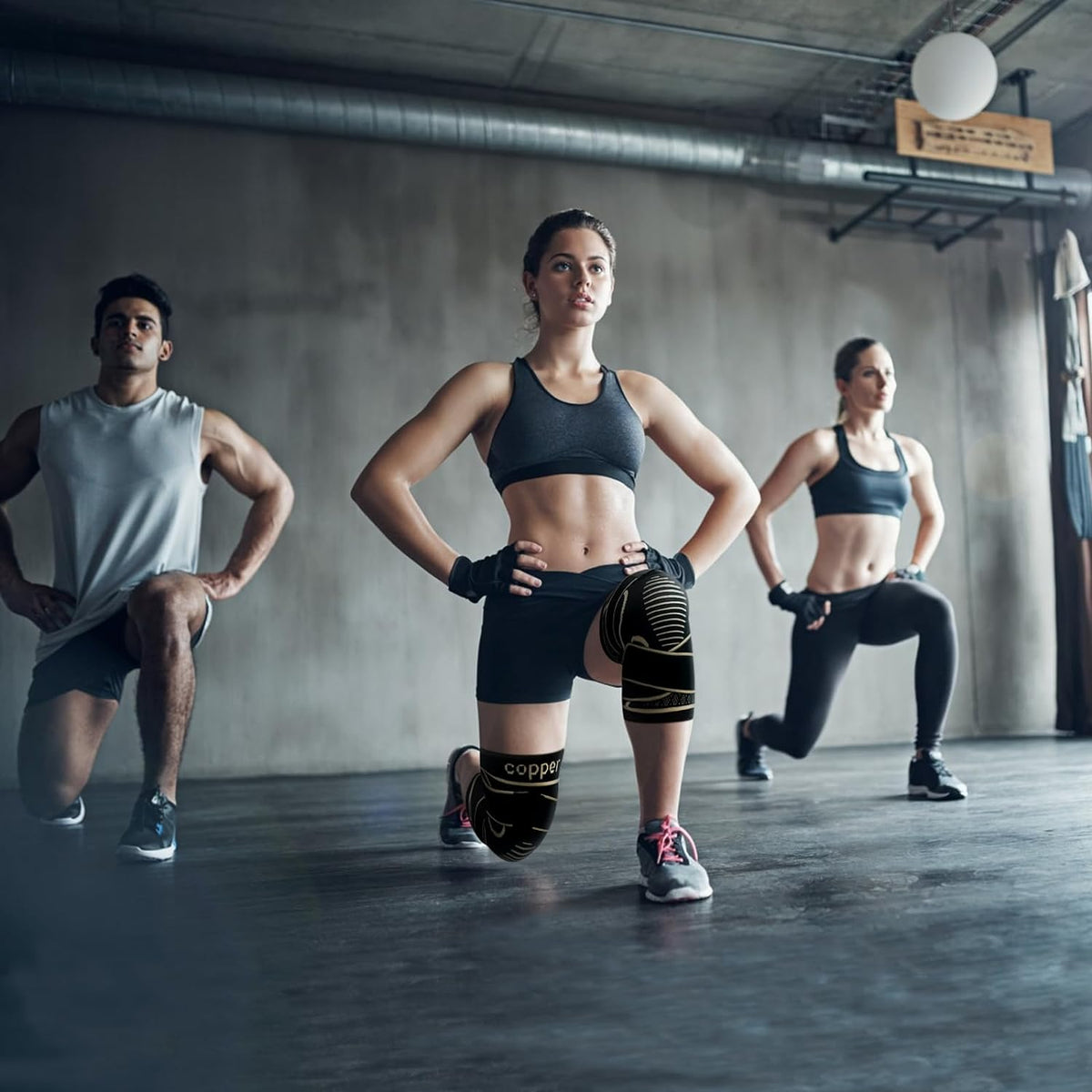 Copper Knee Support Braces with Straps for Men & Women (2 Pack, Medium)