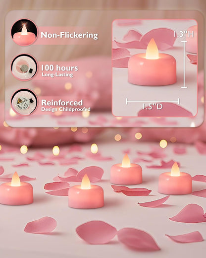 Amagic 12/24/50/100/150Pack Flameless LED Tea Lights Candles Battery Operated, Electric Fake Tealight Candles for Votive, Halloween, Christmas, Home Decor, Wedding, Table Decor (12Pack)