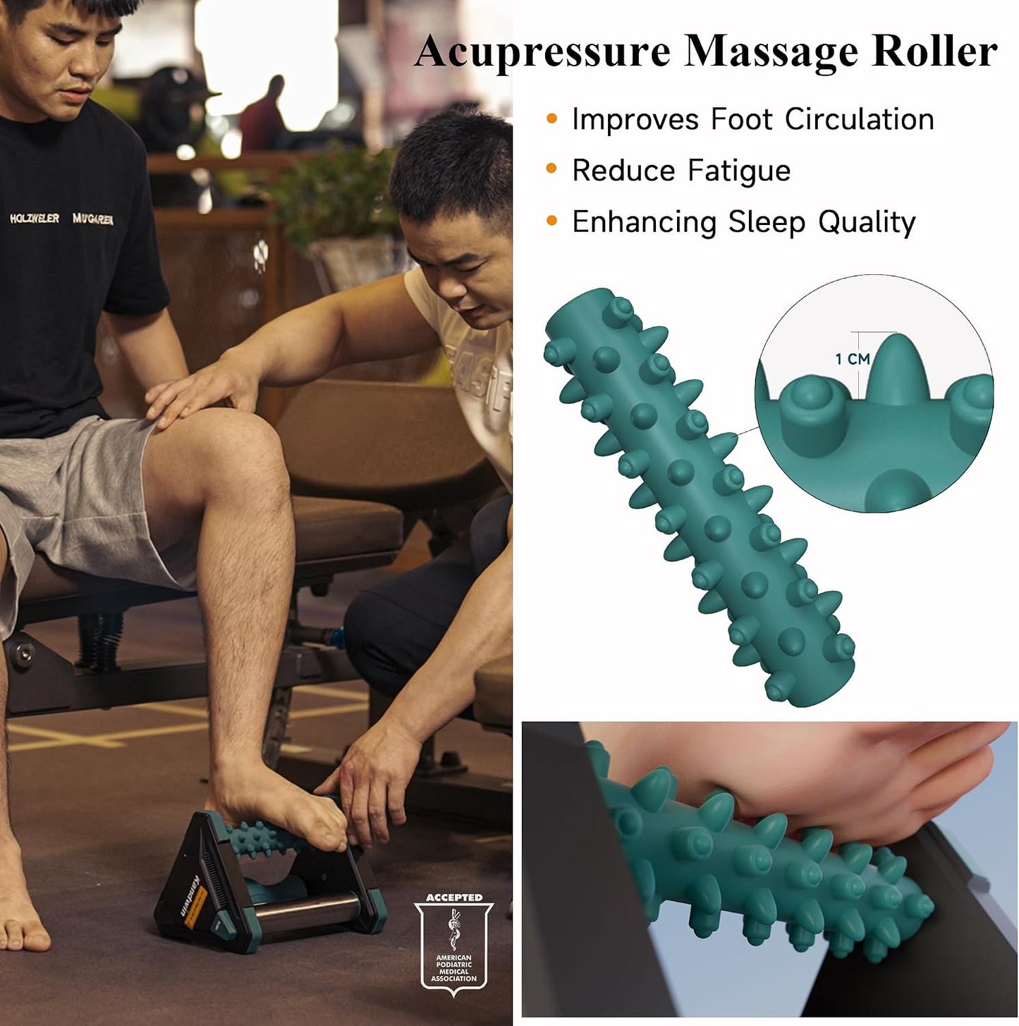 Icing Plantar Fasciitis Relief Foot Roller Massager, Green | Cold Rolling Massage Tool for Heel Arch Pain & Sore Tired Feet, Runners, Athletes, Standing Workers, Home Office Gym Use
