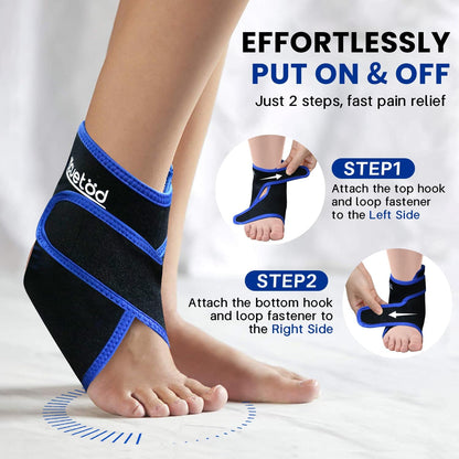 Ankle Ice Pack Wrap Reusable Gel Cold Compression for Foot Discomfort