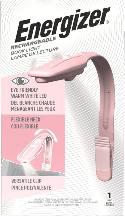 Energizer Flex-R LED Rechargeable Book Light for Reading in Bed, Reading Light with Warm LED Color, Long-Lasting and Lightweight,Blue