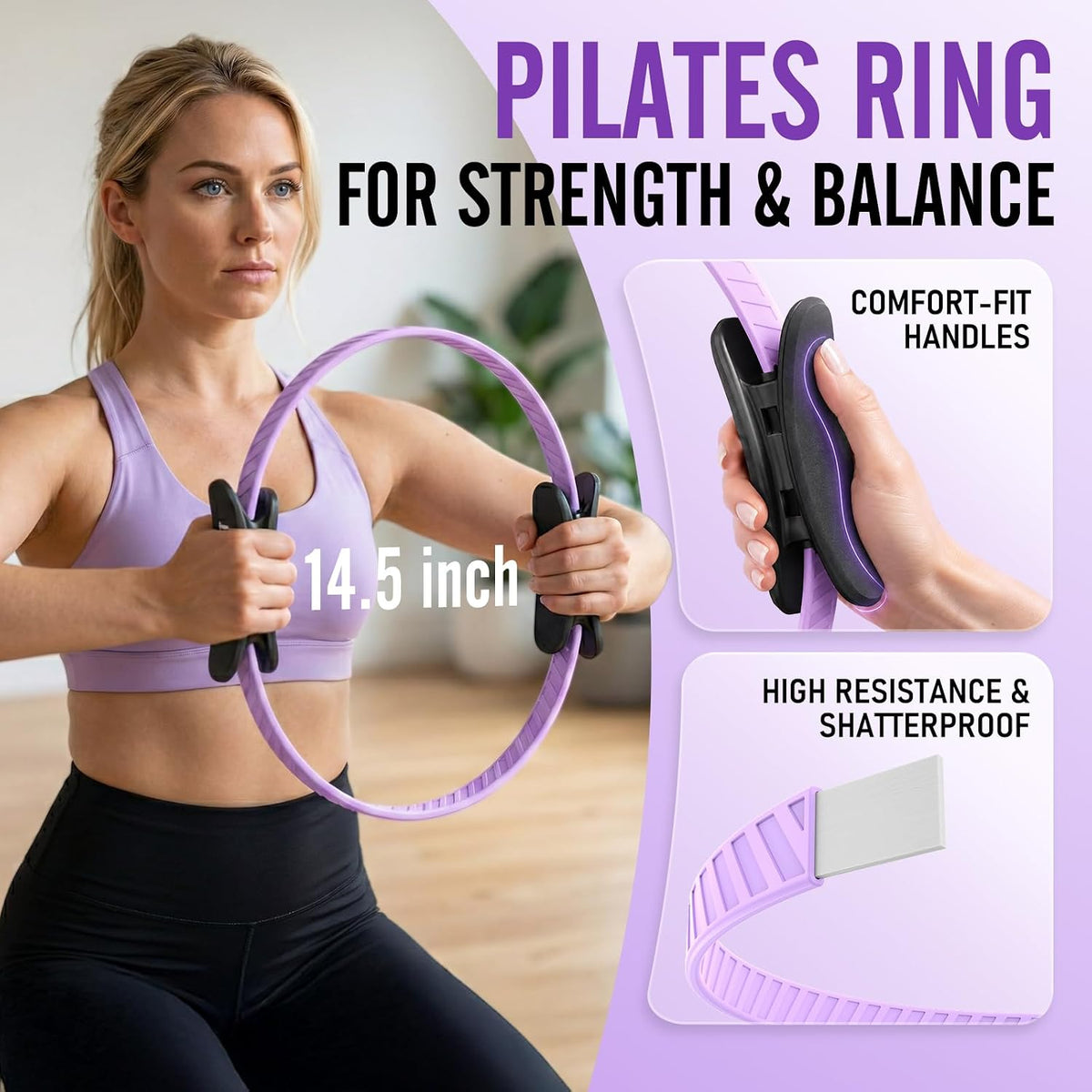 JKSHMYT Pilates Kit, Pilates Ring and Equipment for Home Workouts Set